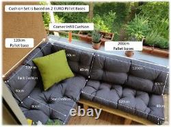 Coussins de jardin en palettes extérieures Sofa en palette EURO Gris Coussins de siège matelassés capitonnés