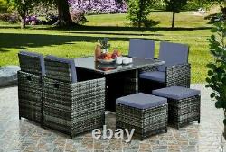 Cube Rattan Garden Meubles Ensemble Chaises Canapé Table Extérieure Patio Wicker 8 Seater