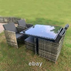 Cube Rattan Garden Meubles Ensemble Chaises Canapé Table Extérieure Patio Wicker 8 Seater