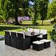 Deluxe 11 Pièce 10 Seater Rattan Cube Dining Table Garden Furniture Patio Set