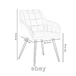 Ensemble Simple Gris Foncé de 2/4/6 Chaises de Salle à Manger Rembourrées en Velours avec Siège Rembourré