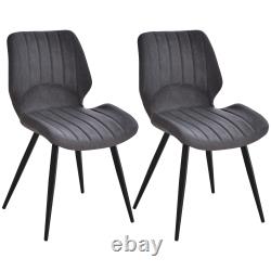 Ensemble de 2 chaises de salle à manger Chaise d'appoint Coussin confortable Siège en métal Pied solide tendance
