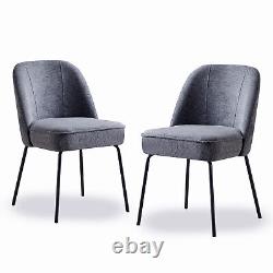 Ensemble de 2 chaises de salle à manger avec coussin à ressorts haute résilience et pieds en métal