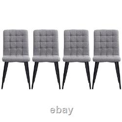 Ensemble de 4 chaises rembourrées pour salle à manger, accent pour la maison et les restaurants, repose-pieds gris.