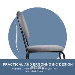 Ensemble de chaises de salle à manger de 4 ou 2, empilables, siège en tissu velours, pieds métalliques pour la maison ou le bureau.