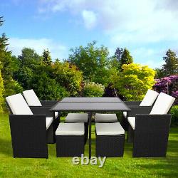 Ensemble de meubles de jardin en rotin 6141-B Chaises Canapé Table 8 places Patio extérieur