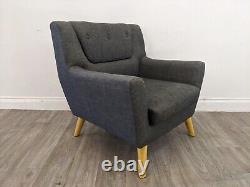 FAUTEUIL Birlea Lambeth Gris Tissu Chaise Coussin Amovible LIVRAISON GRATUITE