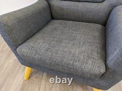 FAUTEUIL Birlea Lambeth Gris Tissu Chaise Coussin Amovible LIVRAISON GRATUITE