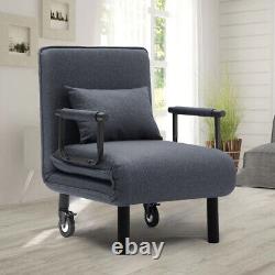 Fauteuil convertible 6 positions avec coussin, chaise pliante simple, canapé-lit dormeur