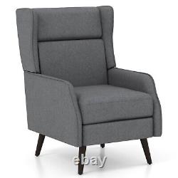 Fauteuil d'appoint à ailes rembourré en tissu avec coussin