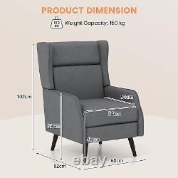 Fauteuil d'appoint à ailes rembourré en tissu avec coussin