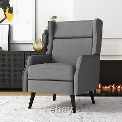 Fauteuil d'appoint à ailes rembourré en tissu avec coussin