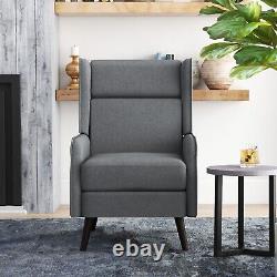 Fauteuil d'appoint à ailes rembourré en tissu avec coussin