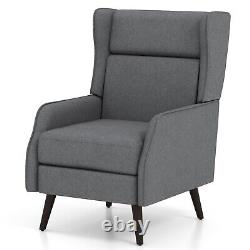 Fauteuil d'appoint à ailes rembourré en tissu avec coussin