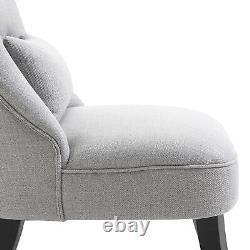 Fauteuil simple en tissu HOMCOM avec accoudoirs, coussin et pieds en bois gris