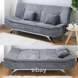 Faux Tissu En Cuir 2/3 Seater Sofa Bed Rincliner Couch Sleeper Sofabed Chair Bed