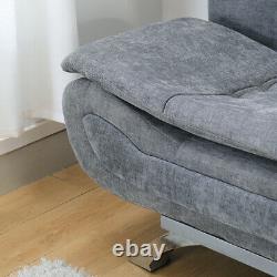 Faux Tissu En Cuir Canapé Lit Inclinable Chaise Lit 2/3 Seater Couch Sleeper Sofabed