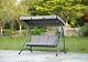 Florian 3 Seat Swing Hammock Heavy Duty Garden Bench Patio Charcoal & Grey