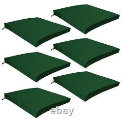 Green 6 Pack Siège Chaise Coussin Extérieur Jardin Attache Résistant À L'eau Pad Zip Cover