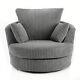 Grey Jumbo Cord Canapé Suite Tissu 3 Seater 2 Seater Modern Luxor Black Corner