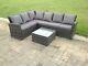 Grey Wicker Rattan Garden Furniture Sets Corner Sofa Table Basse Patio Extérieur