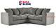 Jumbo Cord Corner Canapé Suite Set Footstool 3 2 Seater Grey Brown Chaises Noires Uk