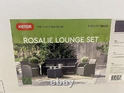 Keter Rosalie 5 Seater Garden Furniture Set Graphite