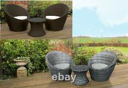 Kingfisher Bistro Egg Vase 3pc Table Et 2 Chaises Rattan Effect Set Garden Stack
