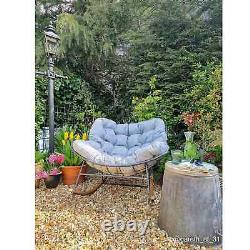 Large Garden Rocking Chair Oslo Graphite Rembourré Grand Collection De Collecte Uniquement Cw1
