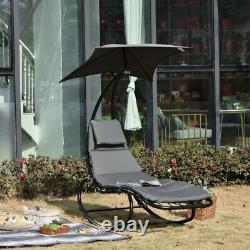 Lit Patio Day Sun Lounge Patio Grey Rocking Swing Chaise Lounge Chaise Cushion Garden