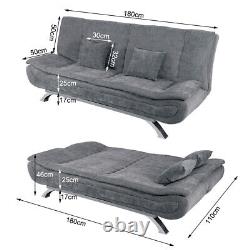 Lit Rembourré Canapé Lit Sleeper Recliner Chaise Lits 3 Seater Couch Settee Sofabed
