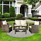 Mix Grey Rattan Wicker Patio Garden Furniture Set 4 Seat Sofa Set Fauteuil Royaume-uni