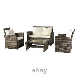 MIX Grey Rattan Wicker Patio Garden Furniture Set 4 Seat Sofa Set Fauteuil Royaume-uni