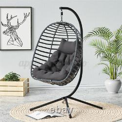 Meigar Rattan Swing Egg Chaise De Suspension Chaise Simple Avec Coussin Patio Garden Home