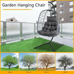 Meigar Rattan Swing Egg Chaise De Suspension Chaise Simple Avec Coussin Patio Garden Home