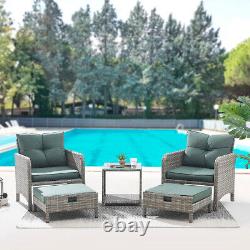 Meubles de jardin d'extérieur, chaises en rotin, fauteuil, ensemble de patio et repose-pieds