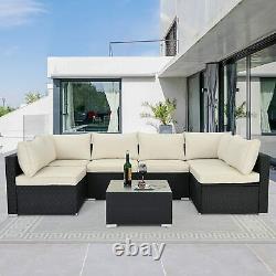 New Black/grey Rattan Modular Outdoor Garden Furniture Coffee Table Canapé Set Uk