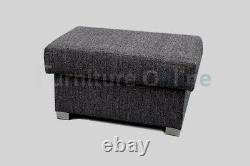 Nouveau Tissu Newton Comfy Grey Sofa High Back Coussins 3 Seater 2 Seater Fauteuil