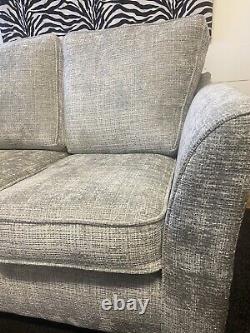 Nouveau canapé 2 places en tissu gris avec coussin et oreiller scatter pour salon