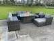 Oudoor Rattan Garden Meubles Essence Fire Pit Table Sets Lounge Chaises Dark Grey