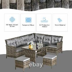 Outsunny 6 Pc Patio Wicker Sofa Set Rattan Chair Furniture With Glass & Cushioned Outsunny 6 Pc Patio Wicker Sofa Set Rattan Chair Furniture With Glass & Cushioned Outsunny 6 Pc Patio Wicker Sofa Set Rattan Chair Furniture With Glass & Cushioned Outsunny 6
