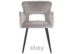 Paire de chaises de salle à manger / restaurant en velours rembourré gris doux