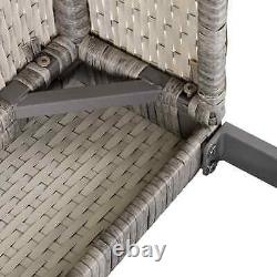 Rattan Style Chaise Lounge Set Garden Patio Canapé Chaise Table Side Grey