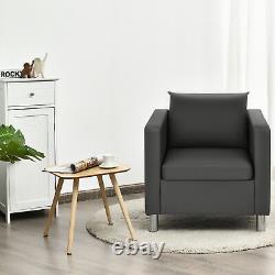 Siège de canapé simple en cuir PU rembourré avec coussin pour invités