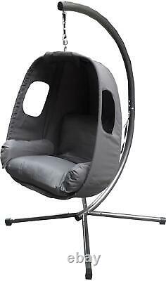 Suspendu Swing Egg Armchair Seat Grey Fabric Cushion Cocoon Chair Conservatory