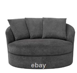 Thomasville Dark Grey Soft Fabric Snuggle Chaise Avec 3 Oreillers Accent