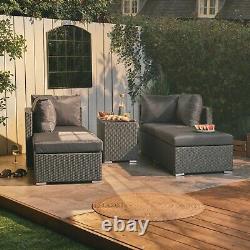 Vonhaus Rattan Garden Furniture Set Multi Positional Outdoor Sun Lounger